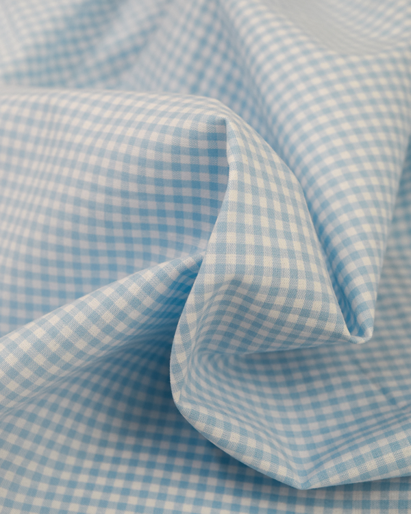Yarn Dyed Cotton Fabric - 3mm Gingham Baby Blue