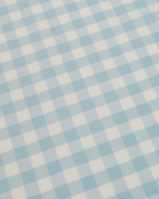 Yarn Dyed Cotton Fabric - 9mm Gingham Baby Blue