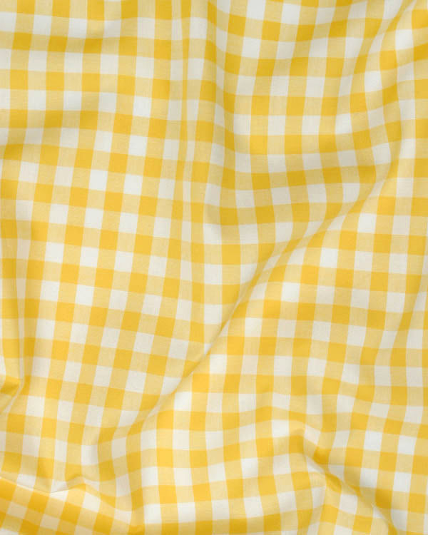 Yarn Dyed Cotton Fabric - 9mm Gingham Yellow