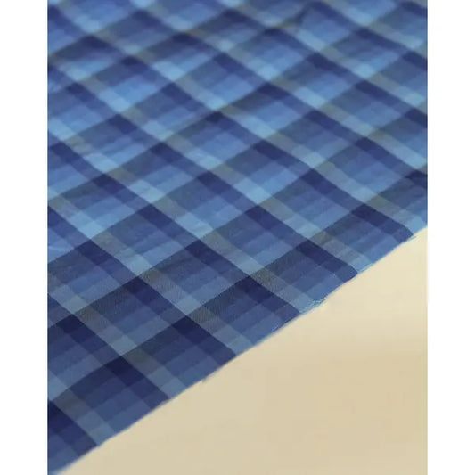 Check Silk Taffeta Fabric - Riviera – view 2 – Truro Fabrics