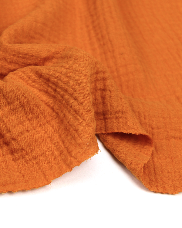 Cotton Double Gauze Fabric - Clementine