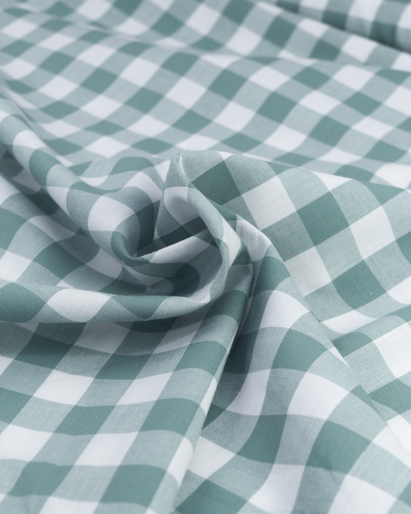 Yarn Dyed Cotton Fabric - 17mm Gingham Rockpool