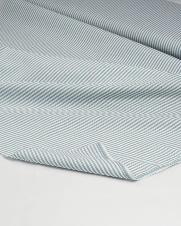 Yarn Dyed Cotton Fabric - 3mm Stripe Rockpool
