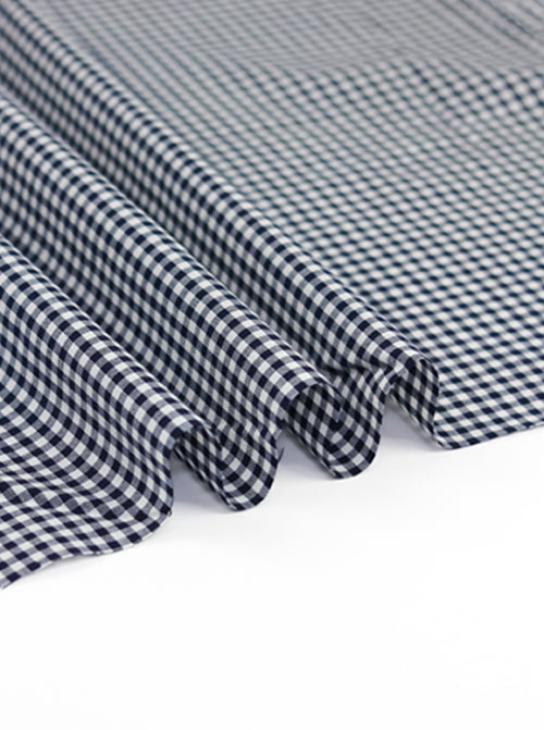 Yarn Dyed Cotton Fabric - 3mm Gingham Navy