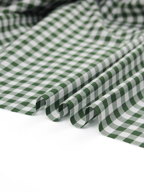 Yarn Dyed Cotton Fabric - 9mm Gingham Evergreen