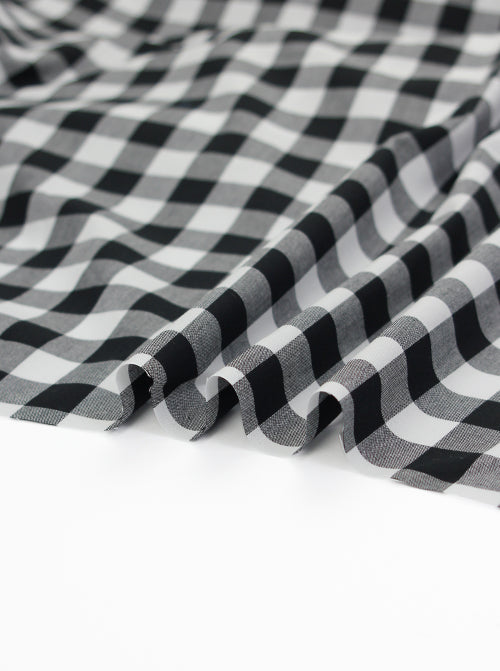Yarn Dyed Cotton Fabric - 17mm Gingham Black