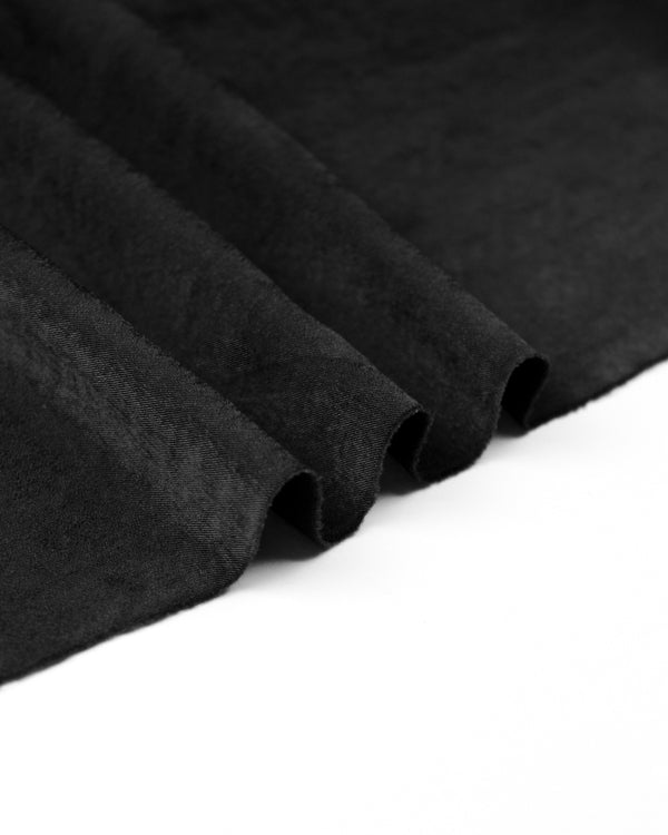 Sandwashed Satin Fabric - Black