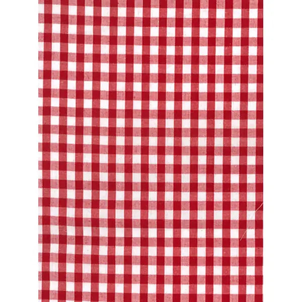 Polycotton Gingham Fabric - 6mm - Red | Truro Fabrics