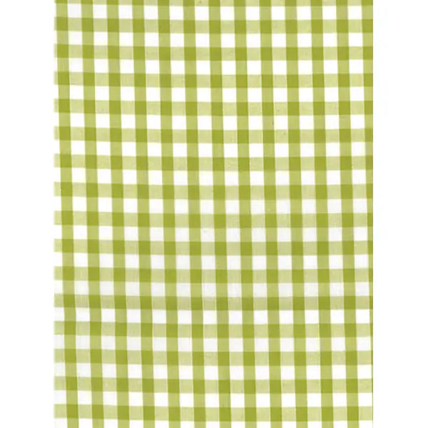 Polycotton Gingham Fabric - 6mm - Lime | Truro Fabrics