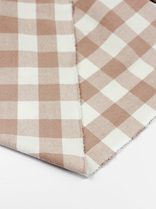 Organic Washed Cotton Jumbo Gingham Fabric - Shell