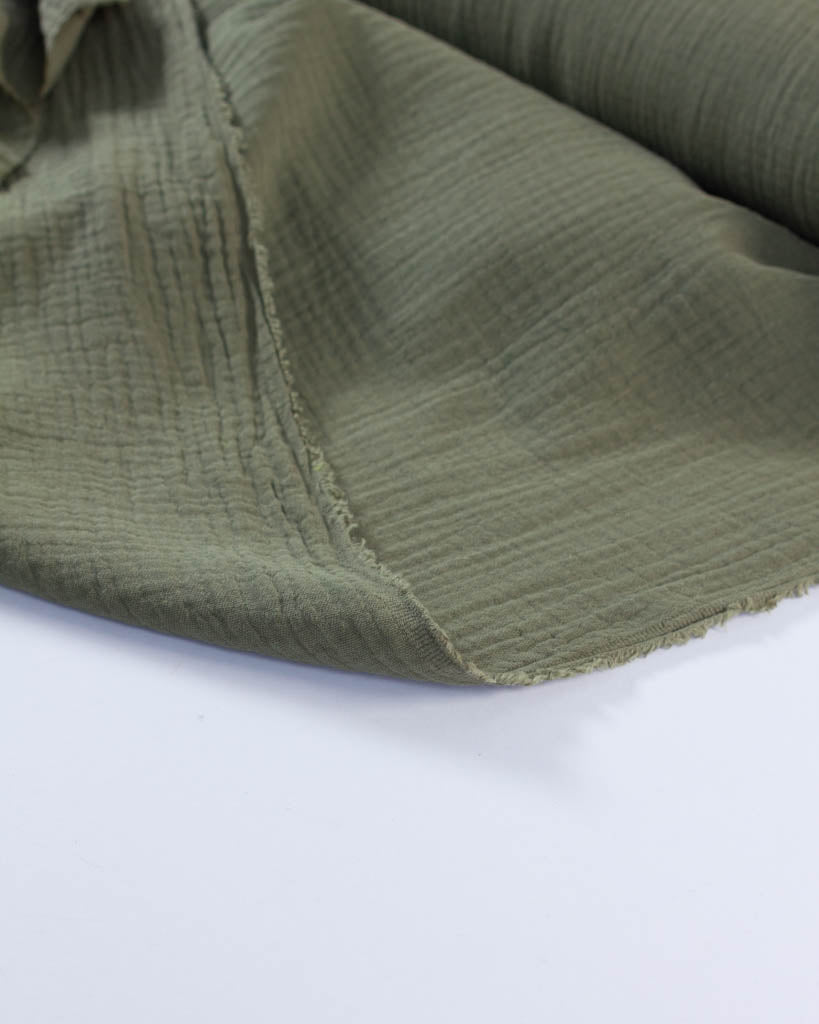Cotton Double Gauze Fabric - Olive