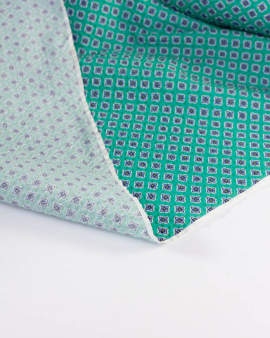 Posy Cotton Seersucker Fabric - Jade Petal