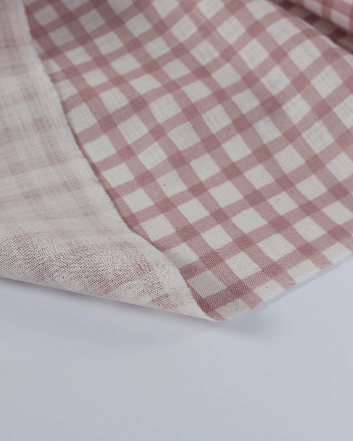 Japanese Linen Look Cotton Fabric – Freehand Check Quartz