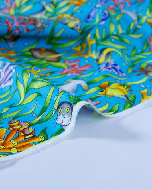 Cotton Poplin Fabric - Under The Sea
