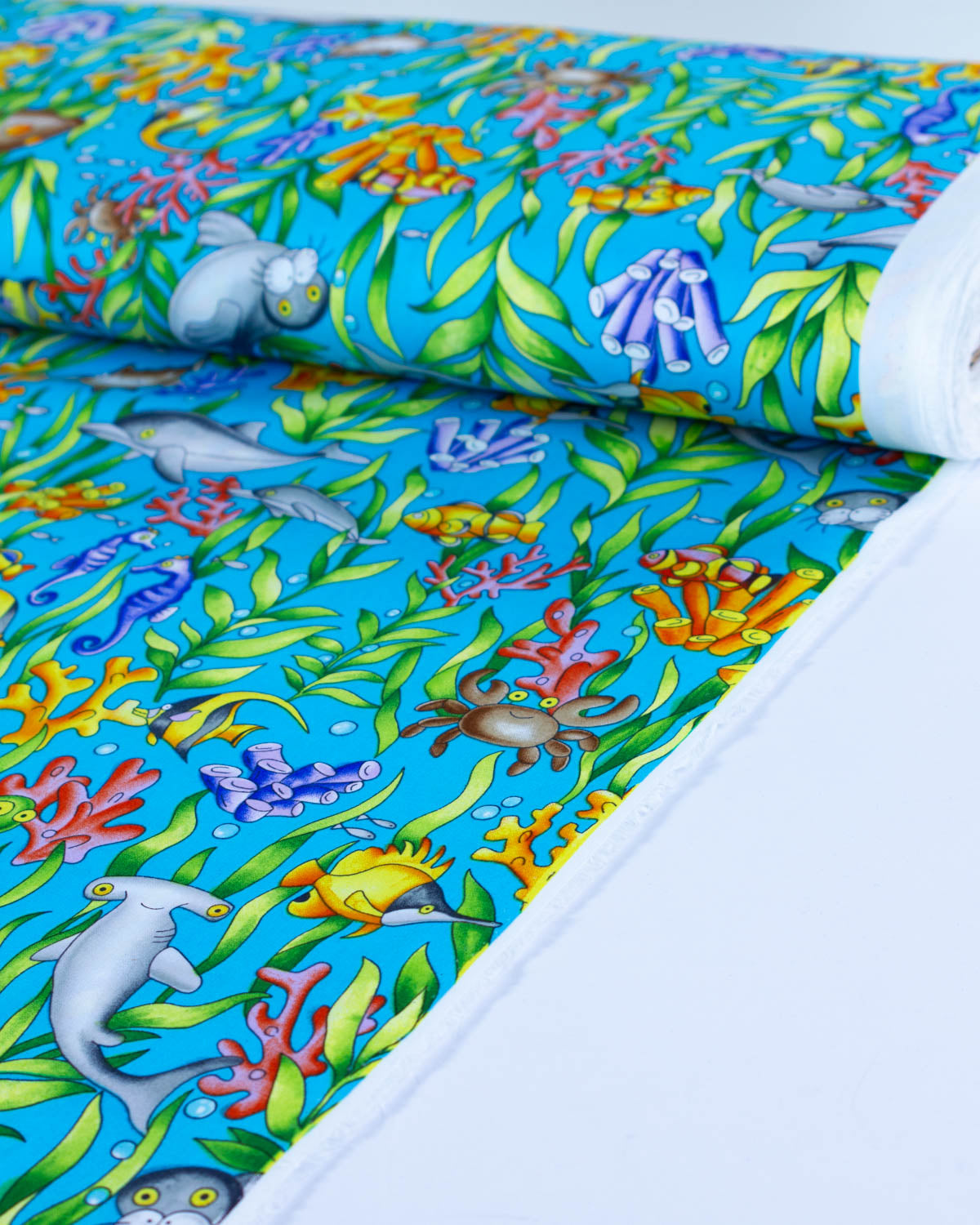 Cotton Poplin Fabric - Under The Sea