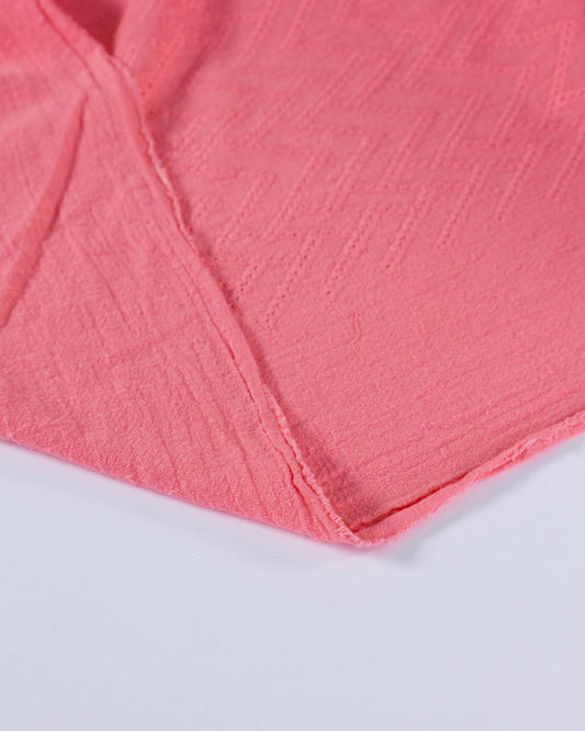 Cotton Gauze Broderie Anglaise Fabric - Lychee