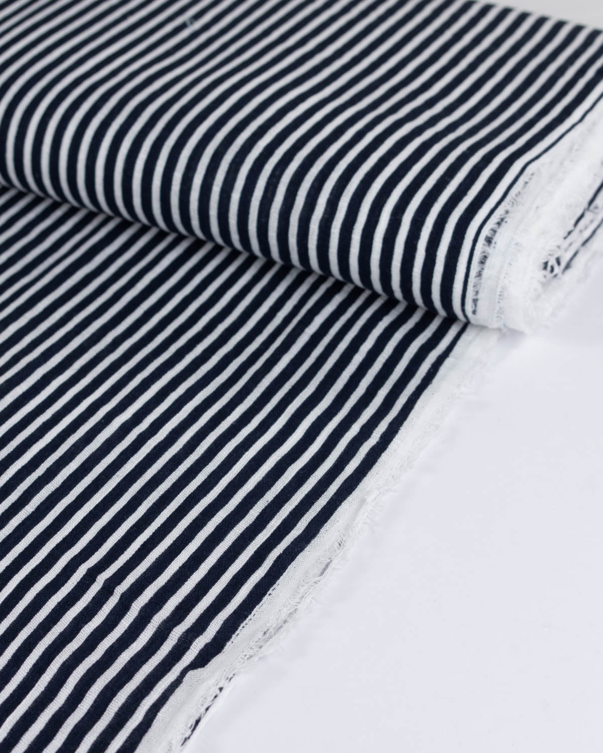 Cotton Gauze Fabric - Navy Stripe