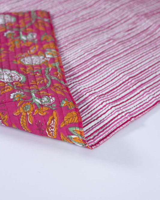 Reversible Quilted Cotton Fabric – Agra Garden
