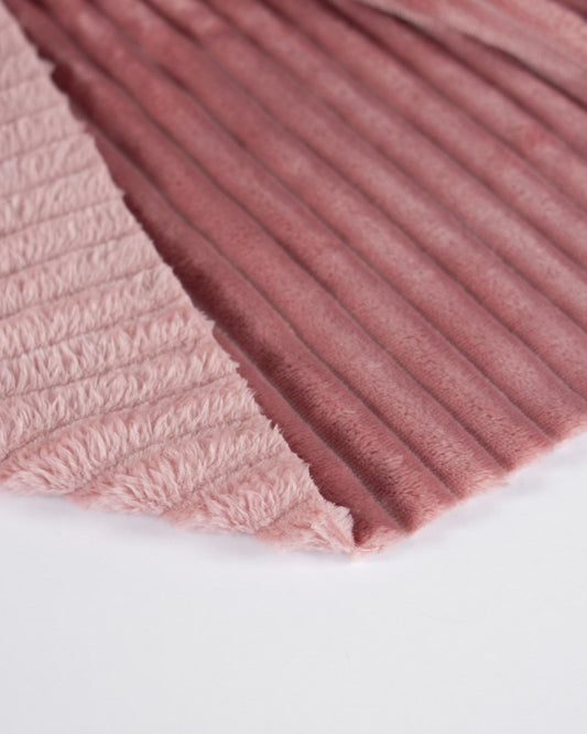 Cuddle Cord Fleece Fabric - Rose Pink