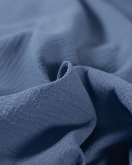 Cotton Double Gauze Fabric - Denim