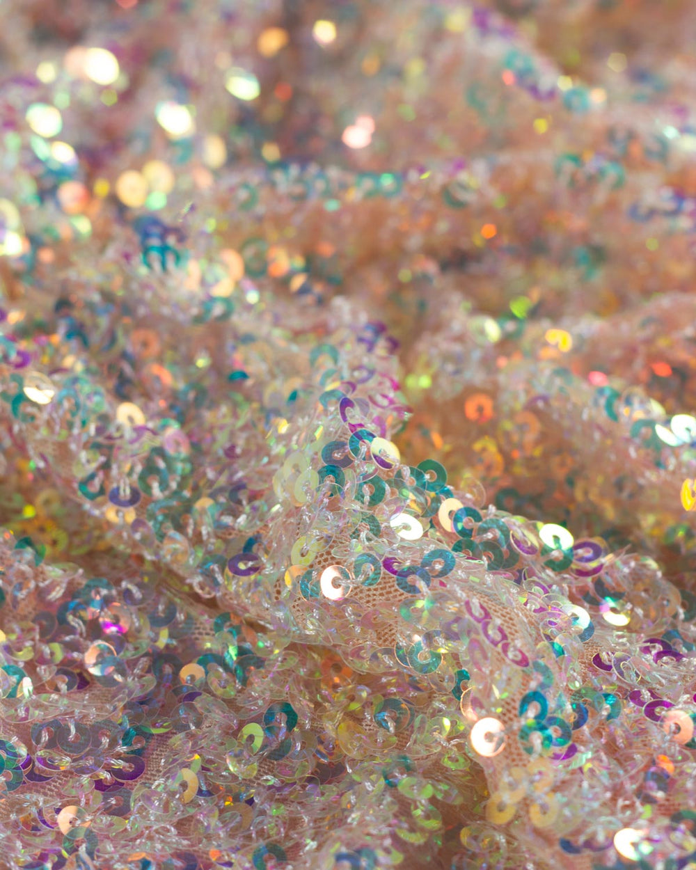 Stretch Power-Mesh Sequin Fabric - Crystal Sparkle