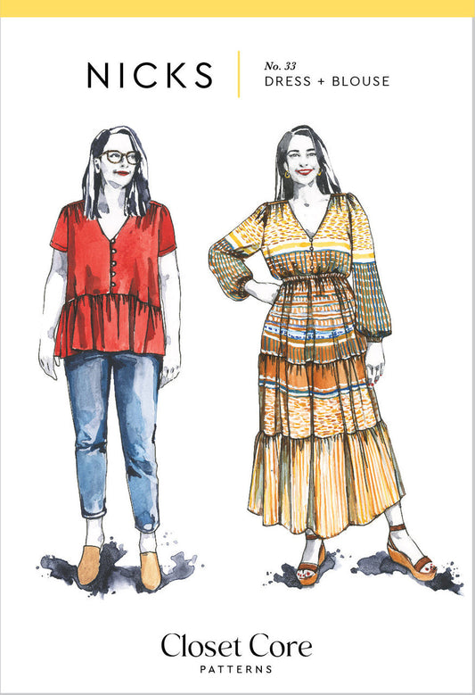 Closet Core - Paper Sewing Pattern - Nicks Dress + Blouse Pattern