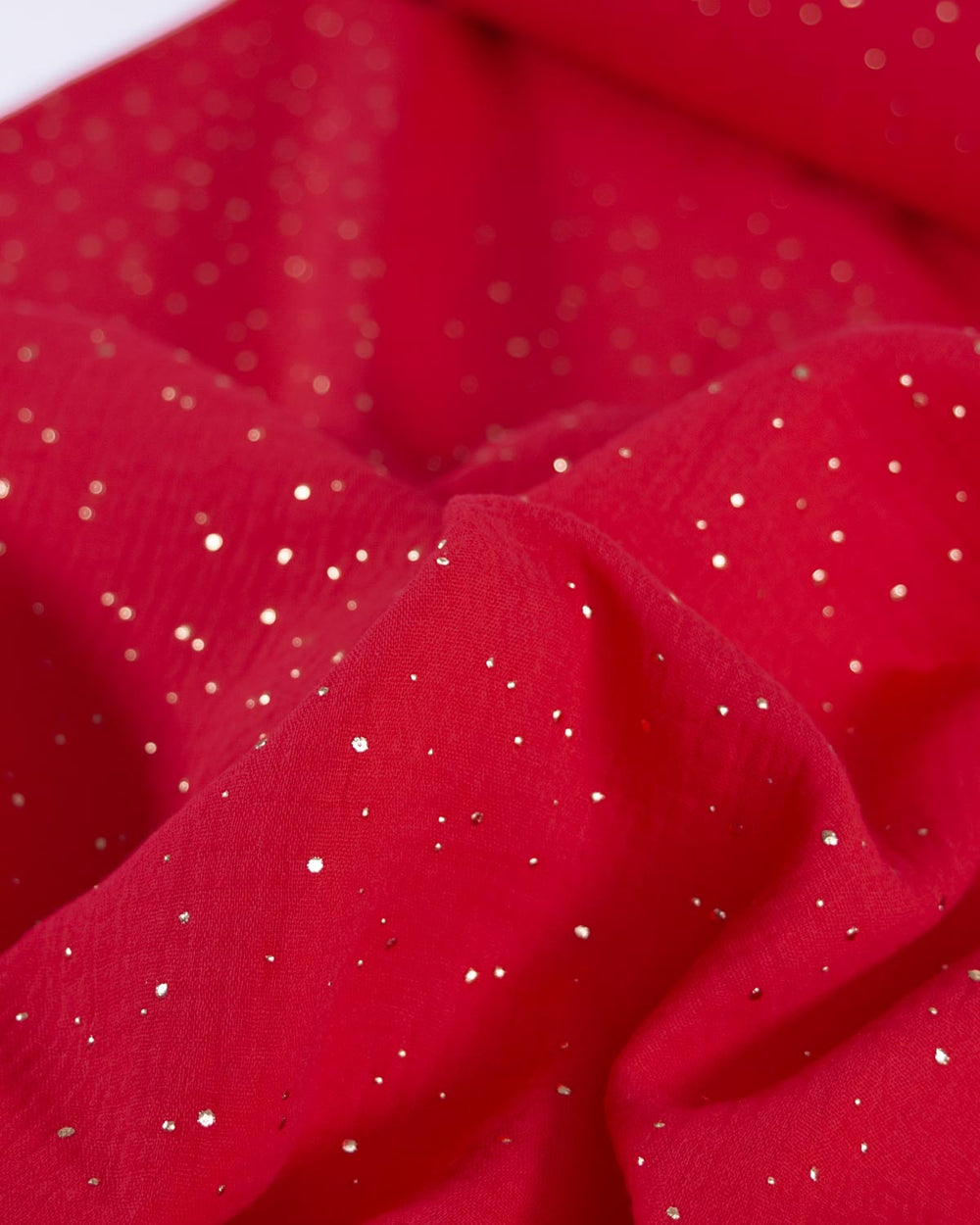 Gold Speckle Cotton Double Gauze Fabric - Poinsettia