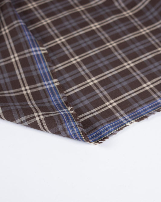Organic Cotton Lawn Fabric - Chocolate Creek Plaid