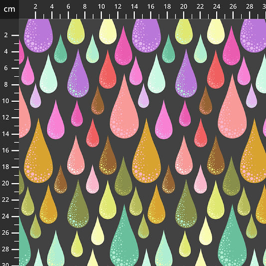 Tula Pink Cotton Fabric - Prince Charming Deja Vu - Dew Drops Licorice