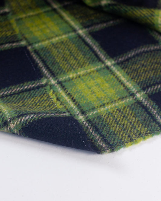 Pure Wool Tweed Fabric - Peridot Plaid