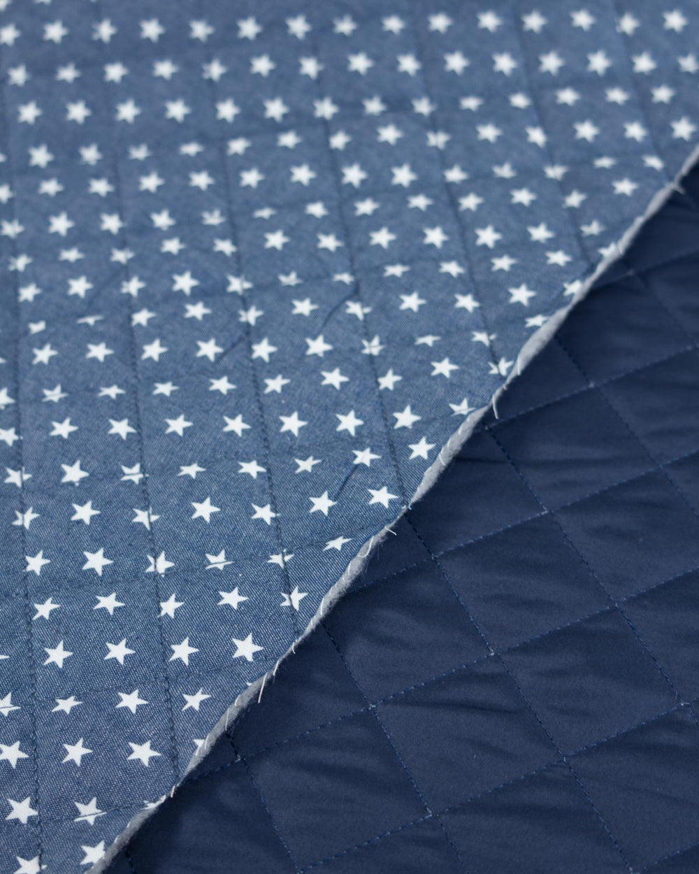 Quilted Cotton Chambray Fabric - Stars