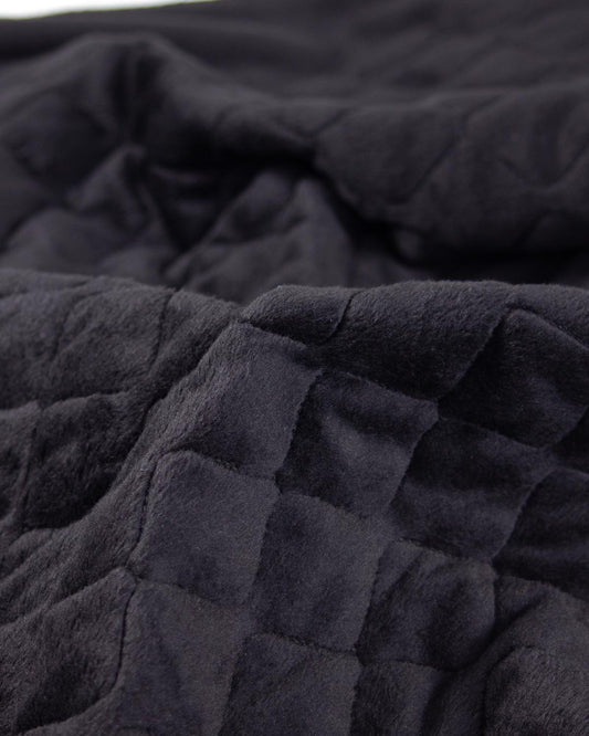 Quilted Fleece Back Fabric - Black