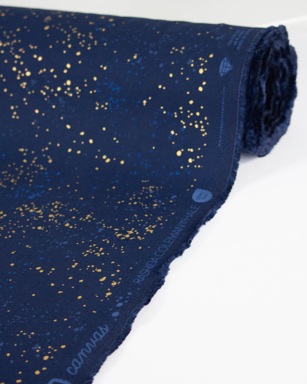 Ruby Star Society Canvas Fabric - Speckled - Metallic Navy
