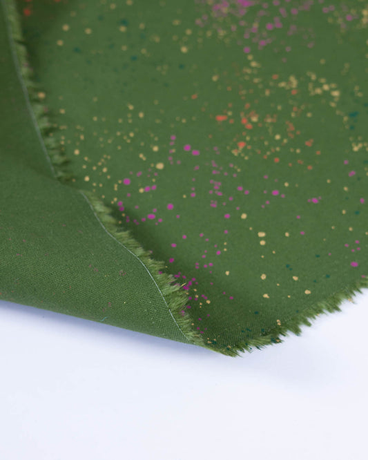 Ruby Star Society Canvas Fabric - Speckled - Metallic Sarah Green