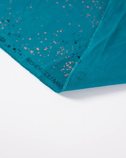 Ruby Star Society Canvas Fabric - Speckled - Metallic Teal