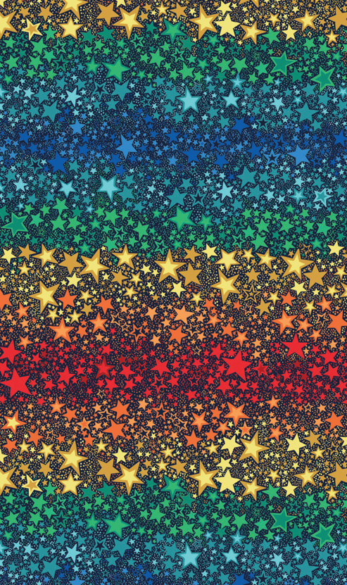 Patchwork Cotton Fabric - Orbit - Ombre Stars