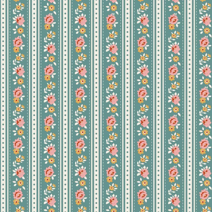 Tilda Patchwork Cotton Fabric - Village Life - Agnes Teal