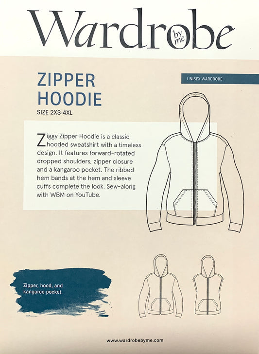 Wardrobe by Me - Paper Sewing Pattern - Unisex Zipper Hoodie
