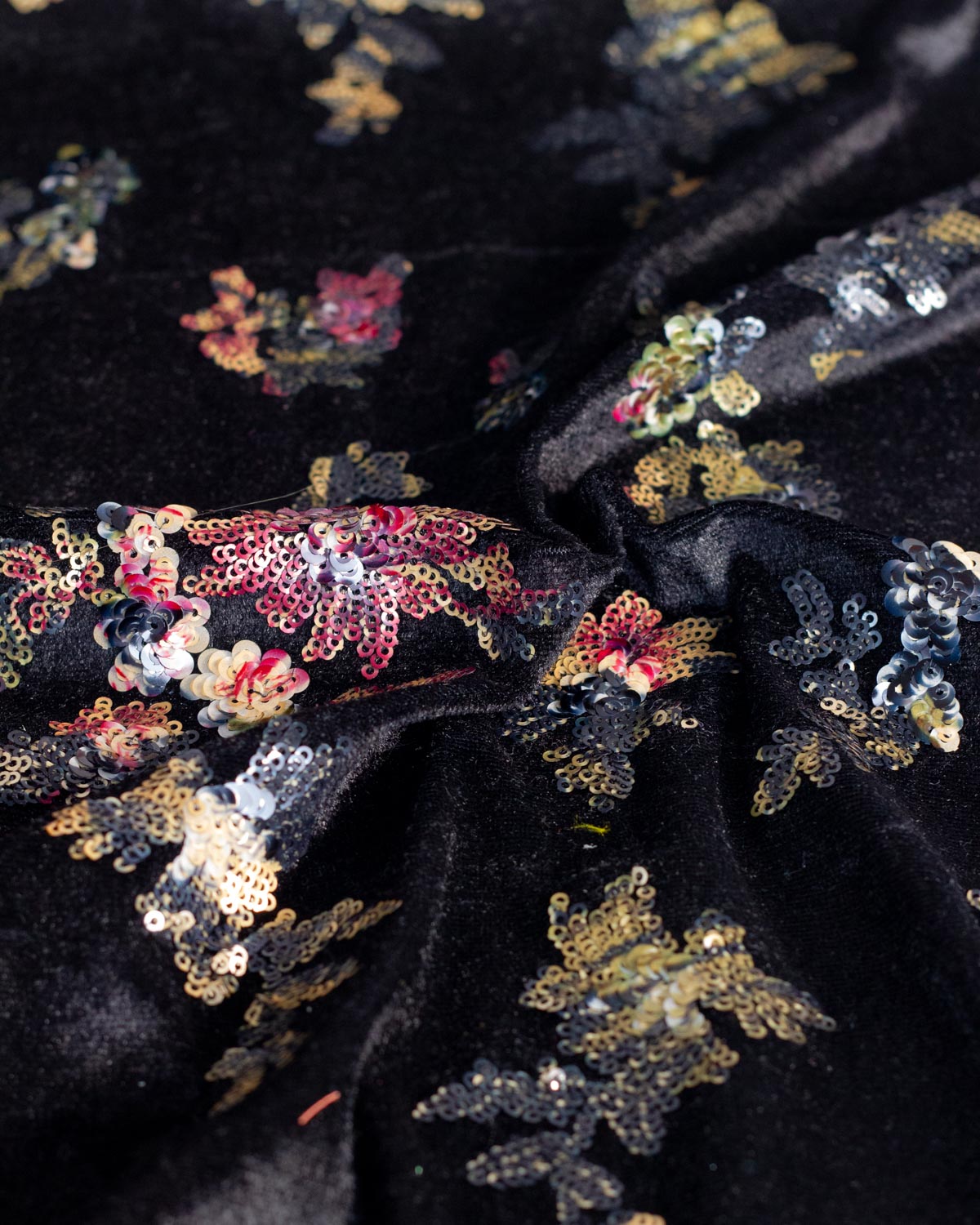Black Stretch Velour Fabric – Stevie Sequins