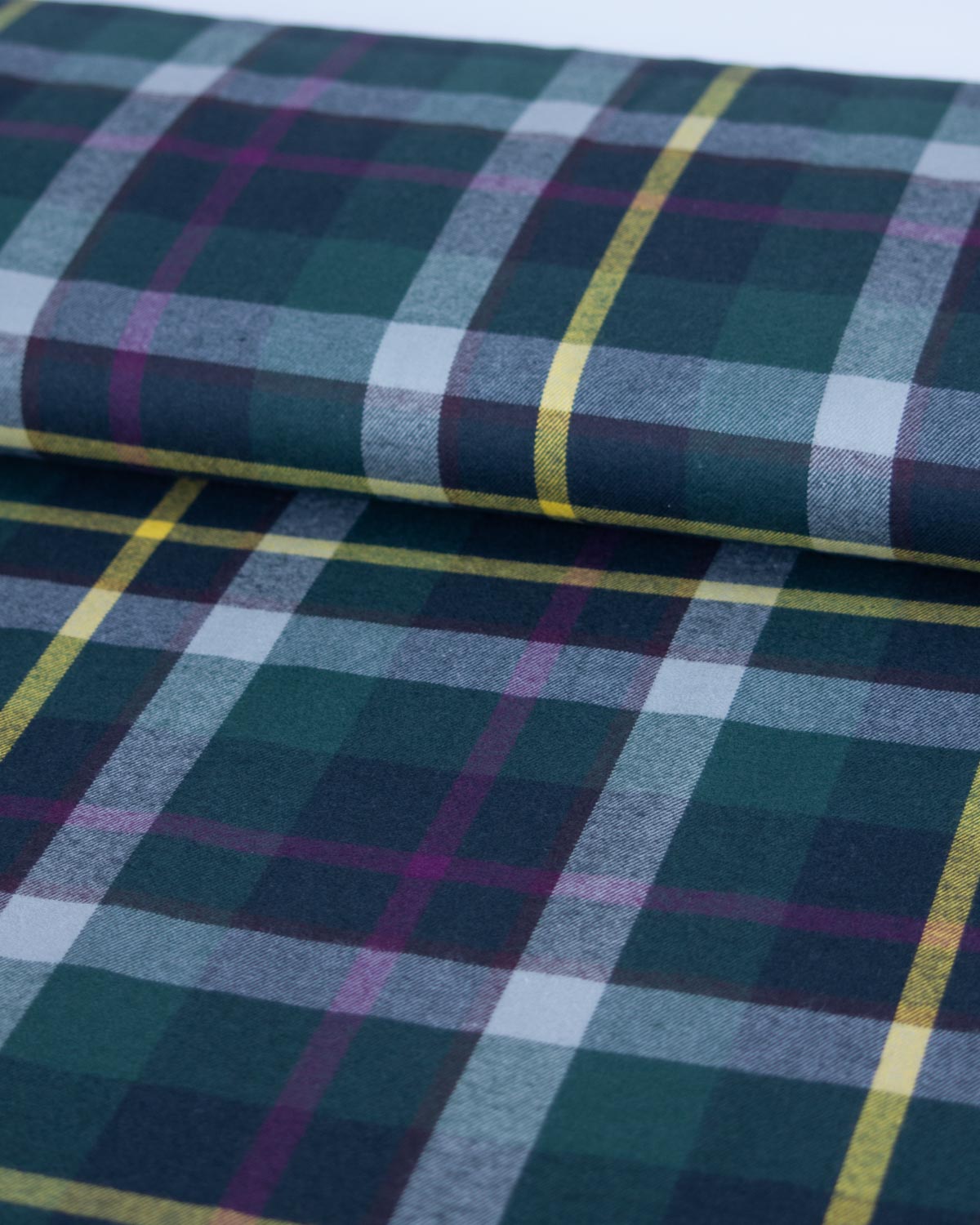 Brushed Cotton Twill Fabric - Forest Folk Plaid