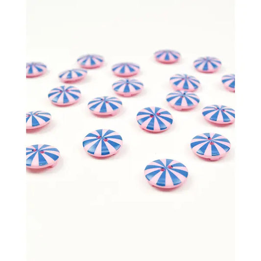 Button - Kaffe Fassett - Radiate - Pink & Blue - 15mm – view 2 – Truro Fabrics