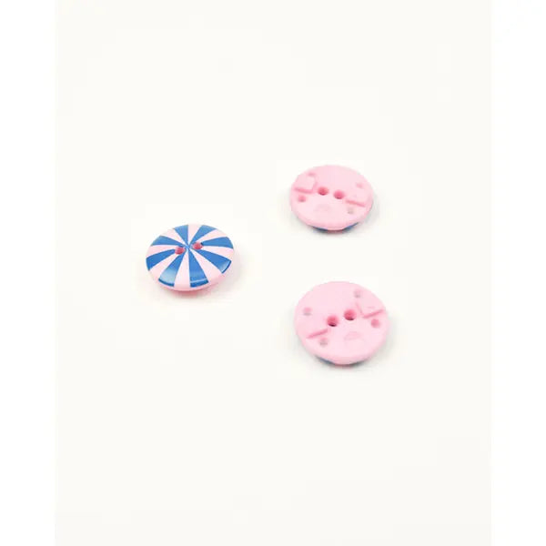 Button - Kaffe Fassett - Radiate - Pink & Blue - 15mm – view 4 – Truro Fabrics