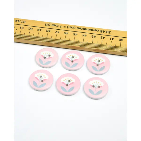 Button - Folk Flower - 25mm – view 2 – Truro Fabrics