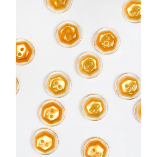 Button - Hexy Yellow - 18mm – view 2 – Truro Fabrics