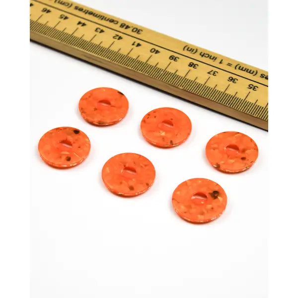 Button - Terrazzo Orange - 22mm – view 2 – Truro Fabrics