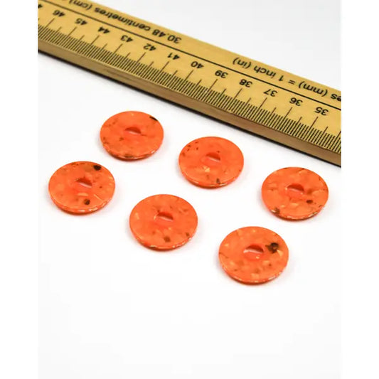 Button - Terrazzo Orange - 22mm – view 2 – Truro Fabrics