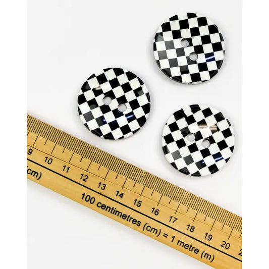 Button - Checkerboard - 38mm – view 2 – Truro Fabrics