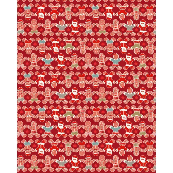 Christmas Patchwork Fabric - Gingerbread Season - Gingerbread Family Red – Truro Fabrics