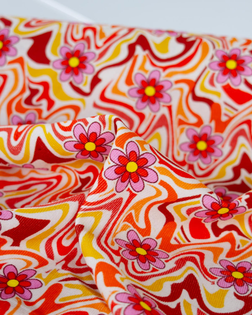 Printed Cotton Babycord Fabric - Groovy Bloom