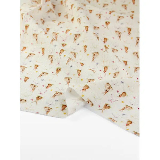 Cotton Double Gauze Fabric - Bunny Bows – view 2 – Truro Fabrics